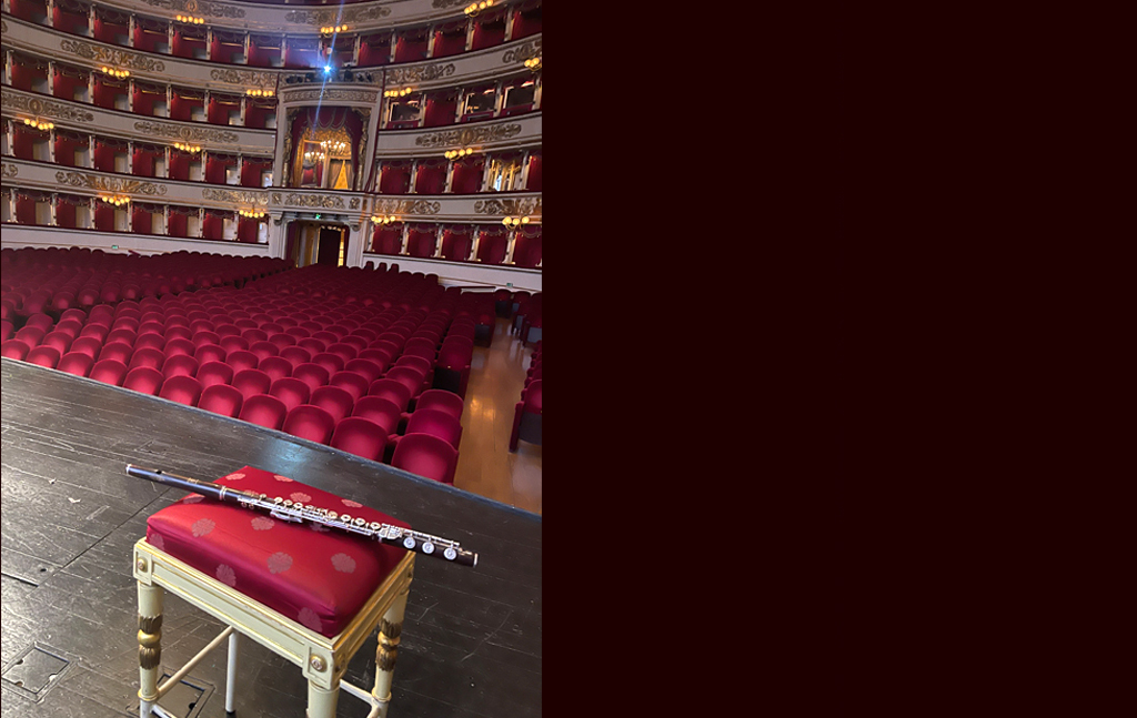 AV fluit wachtend op concert in de Scala